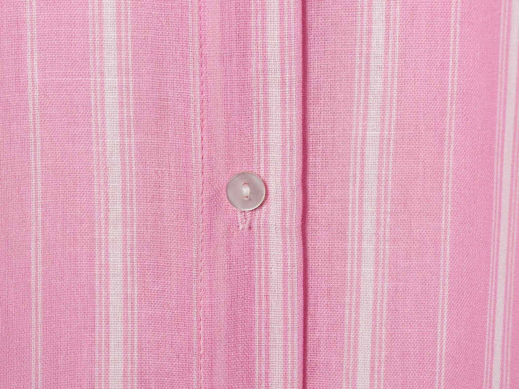 suit Women's 2 pieces loose linen blended striped shirt+Skirts