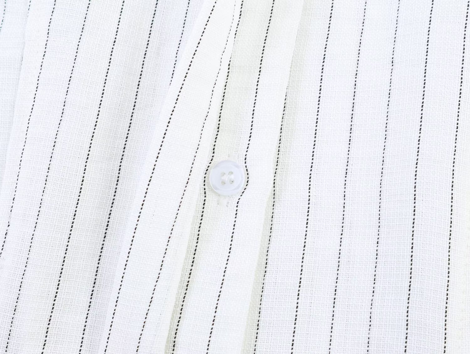 Women's linen blend sleeveless striped shirt