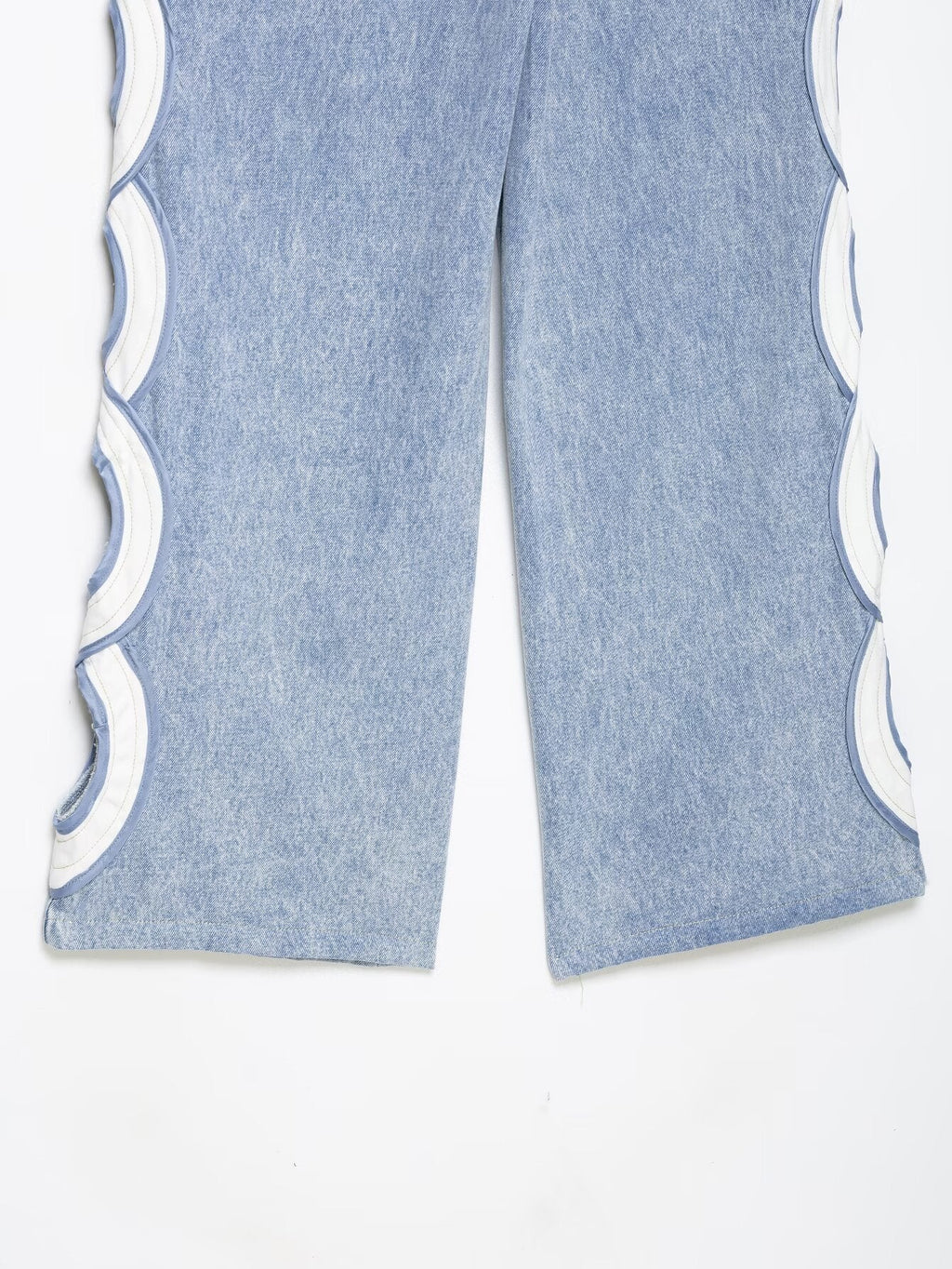 Women's hollow design high waisted straight jeans