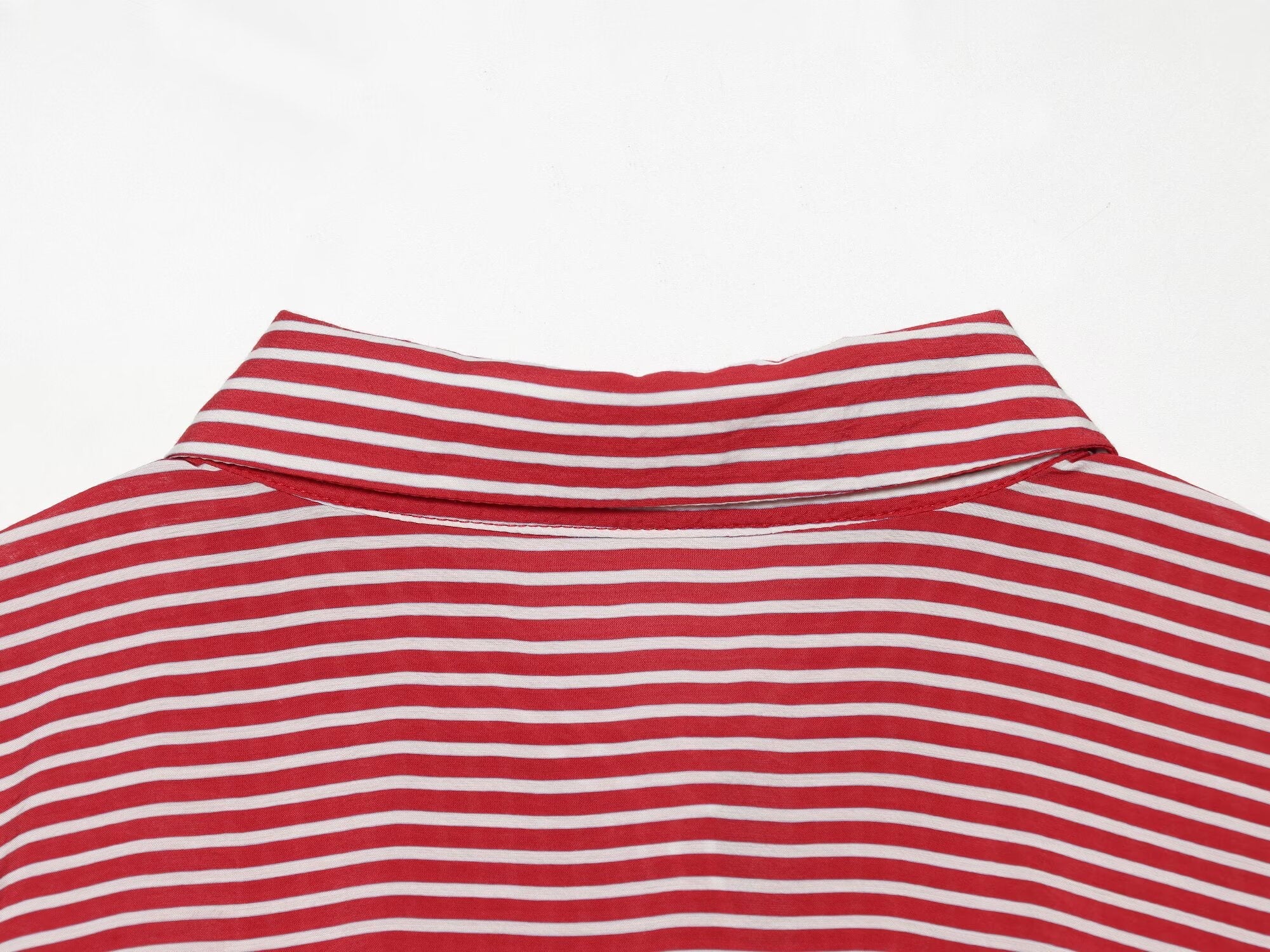 Women's patchwork cuffs loose striped shirt