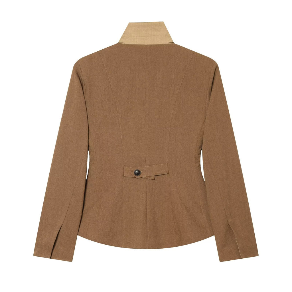 Women's slim linen blend Blazer Coat