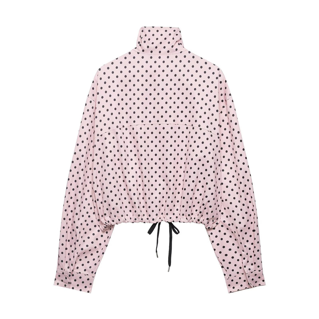 suit Women's 2 pieces polka dot chiffon Coat+shorts