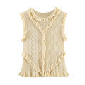 Women's layered decorative O Neck sleeveless top