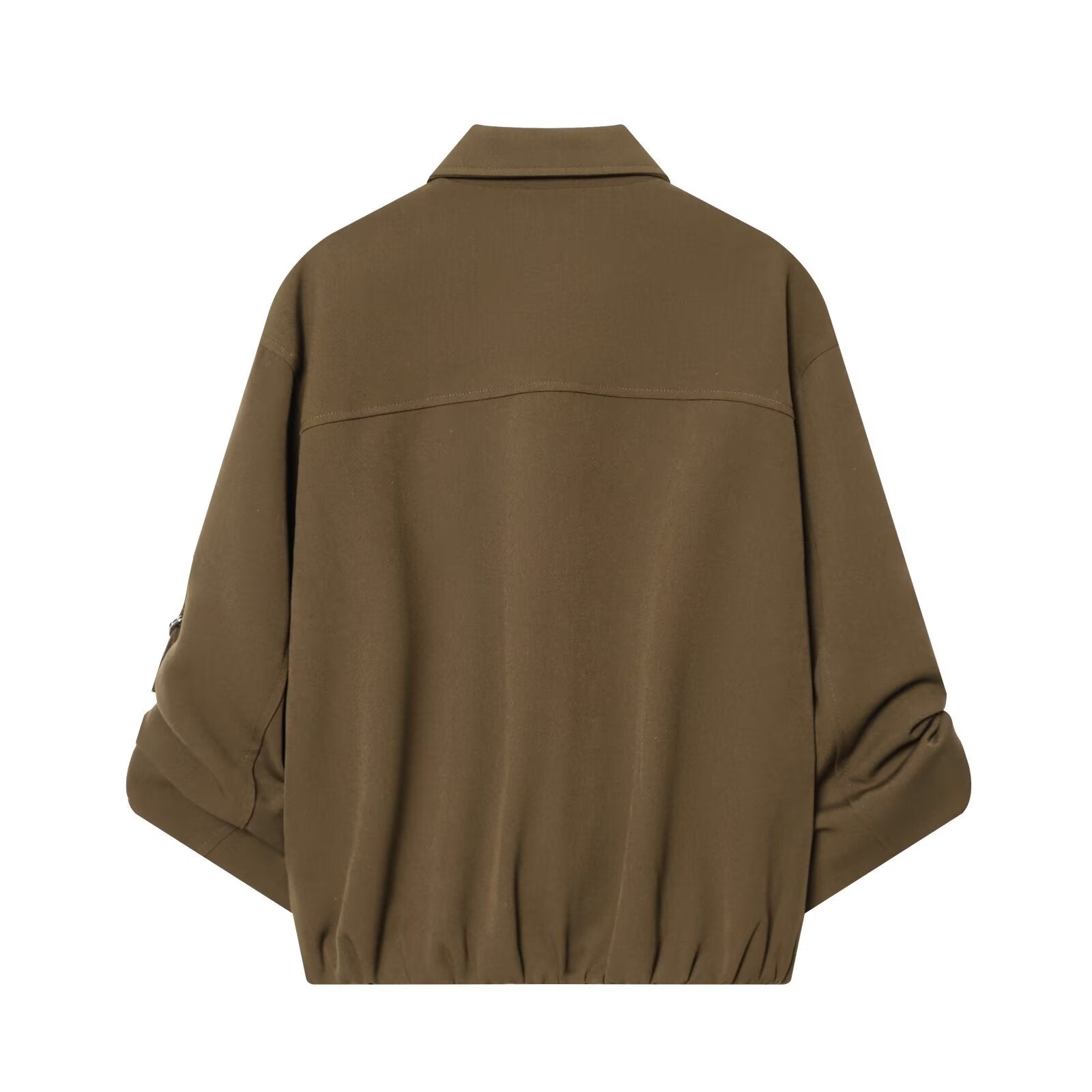Women's rolled up sleeve design pilot jacket Coat