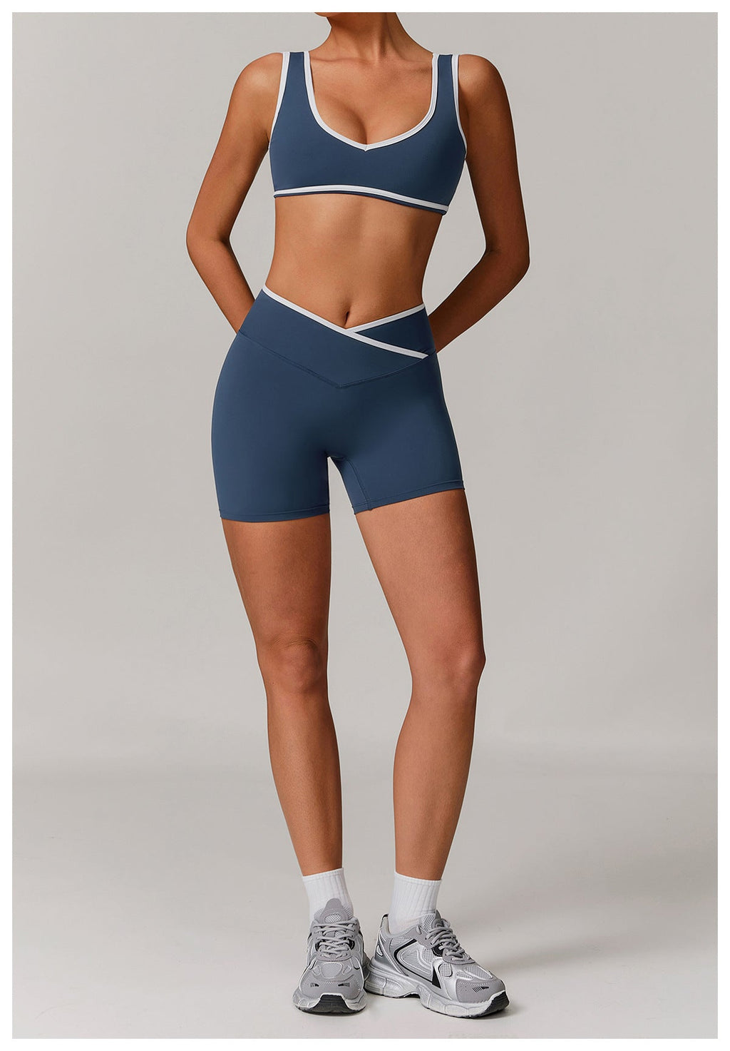 Women's New Cross-waist Sports Suit Female Contrast Backless Tight Nude Yoga Suit Running Fitness Yoga Suit