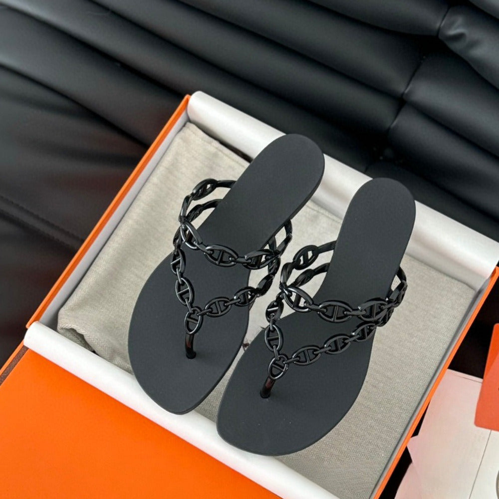 Women's new versatile flip-flops low-heeled sandals