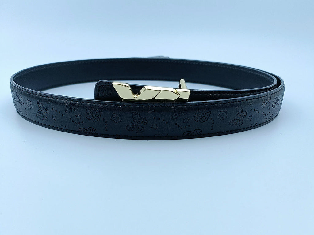 Women's new casual Joker multicolor gold and silver letters decorative belt belt With a box