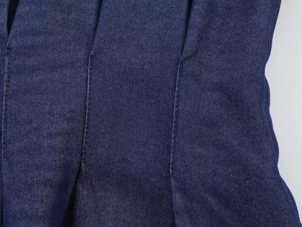 Women's casual pleated linen blend shirt