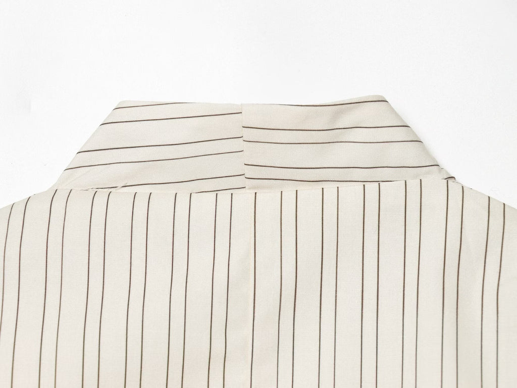 Women's short skirt style hem striped Blazer Coat
