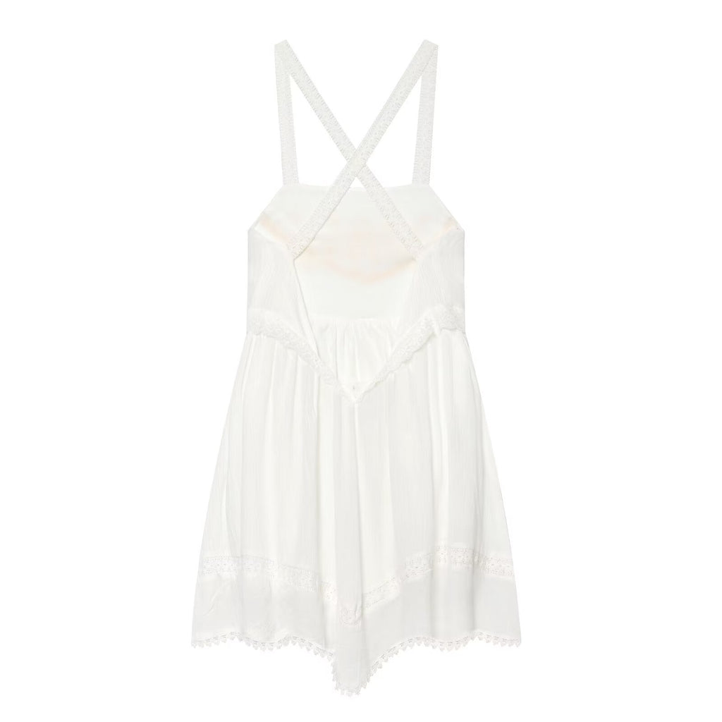 Women's chiffon embroidered mini dress