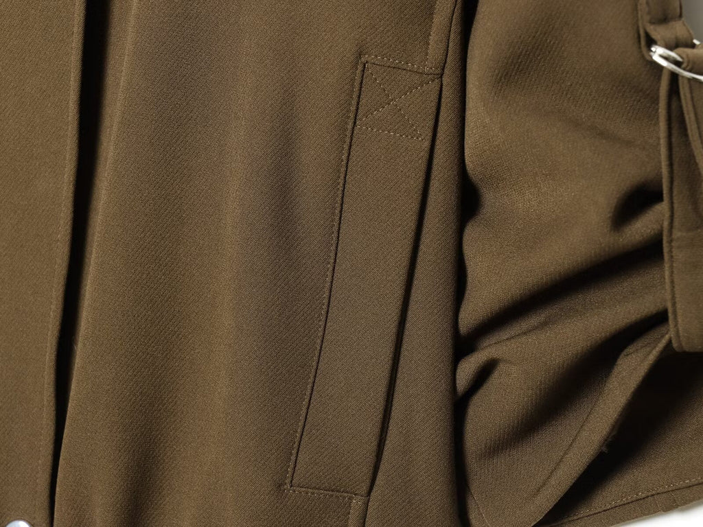 Women's rolled up sleeve design pilot jacket Coat