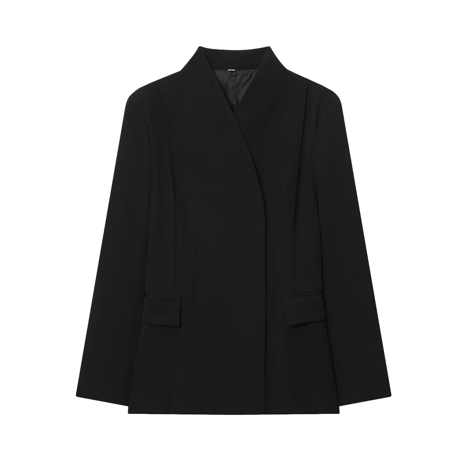 suit Women's 2 pieces Women's black slim stand collar Blazer Coat+Pants