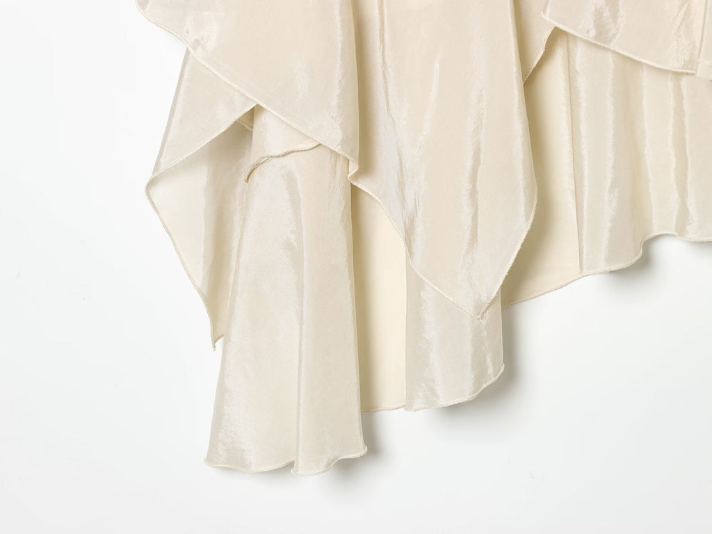 Women's layered decoration asymmetrical MIDI skirt