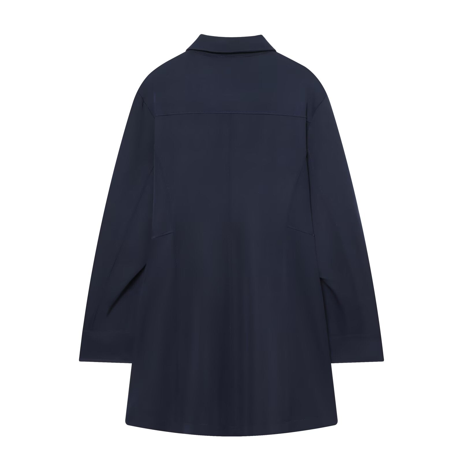 Women's pleated decorative shirt style mini dress