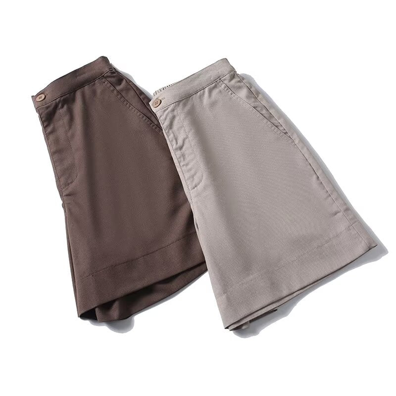 Women's casual straight linen blended shorts