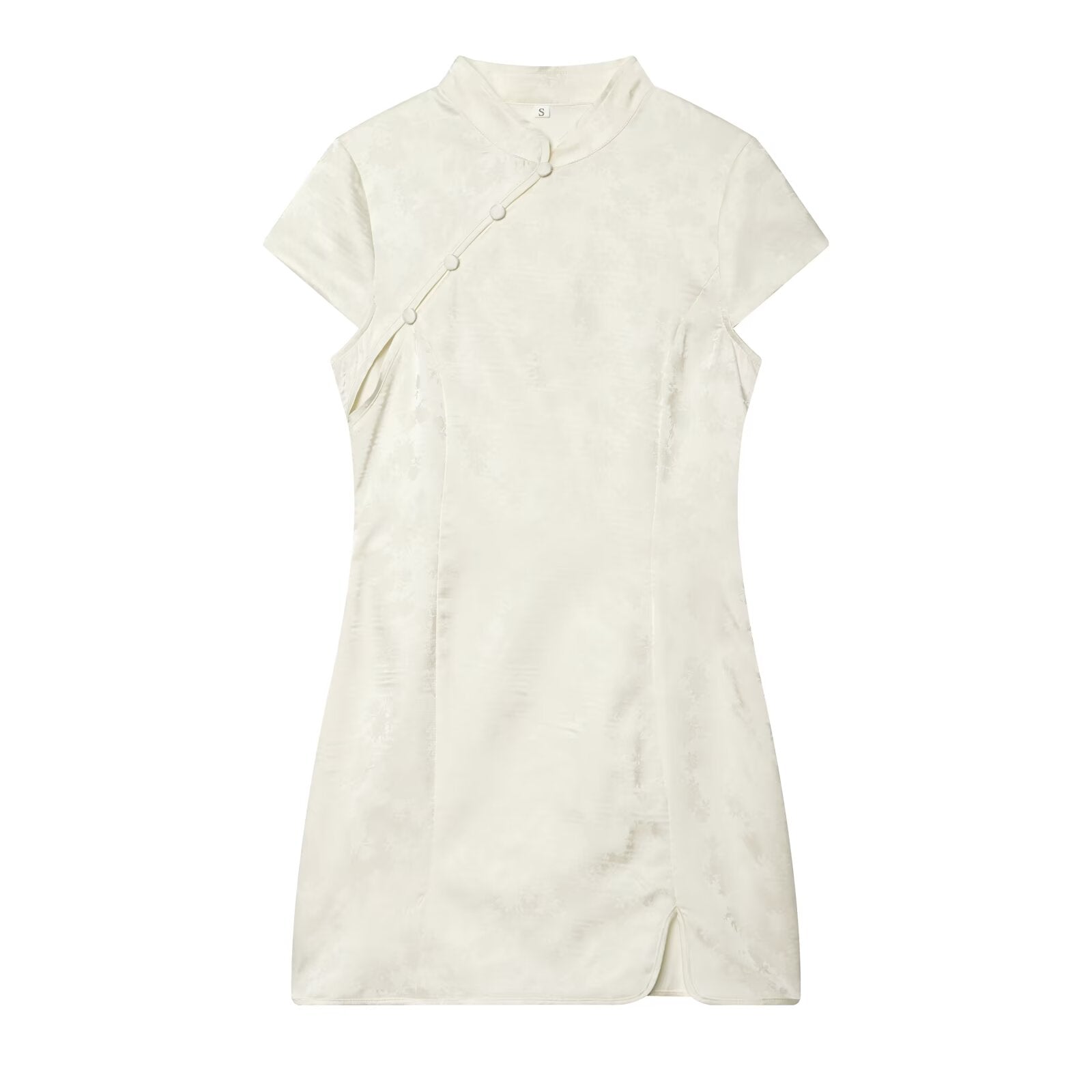 Women's standing collar jacquard mini dress