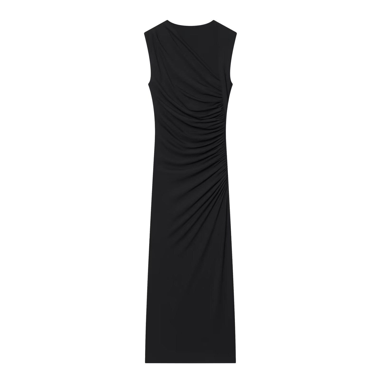 Women's pleated decorative elastic slim MIDI dress