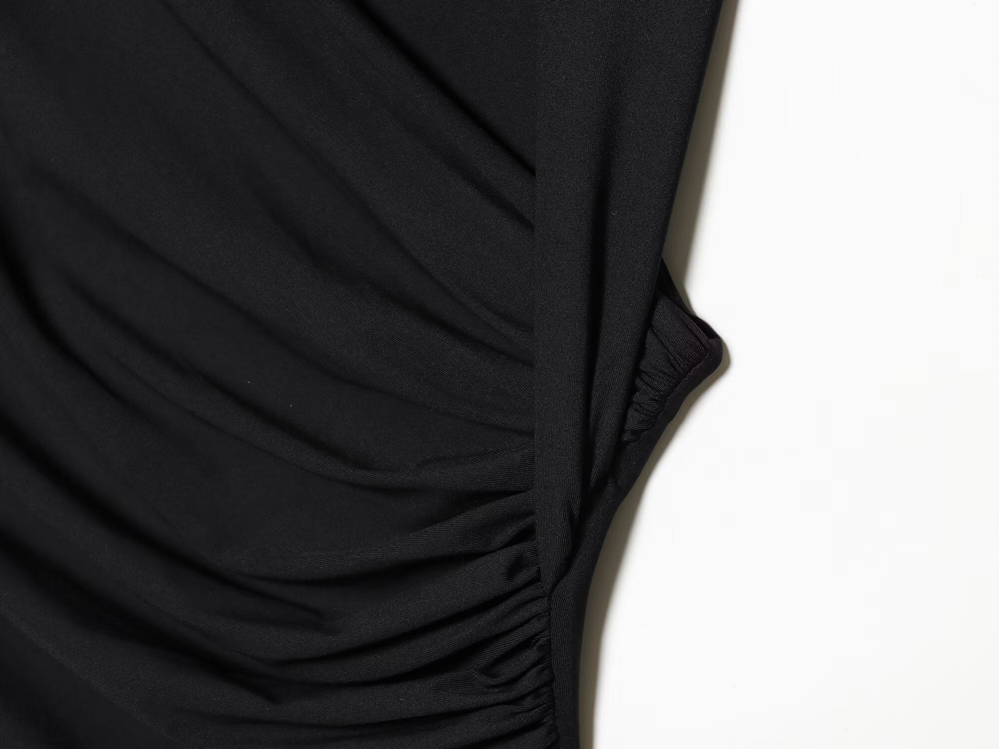 Women's pleated decorative elastic slim MIDI dress