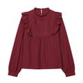 Women's casual hollowed out embroidered shirt