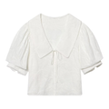 Women's new small round Neck embroidered shirt