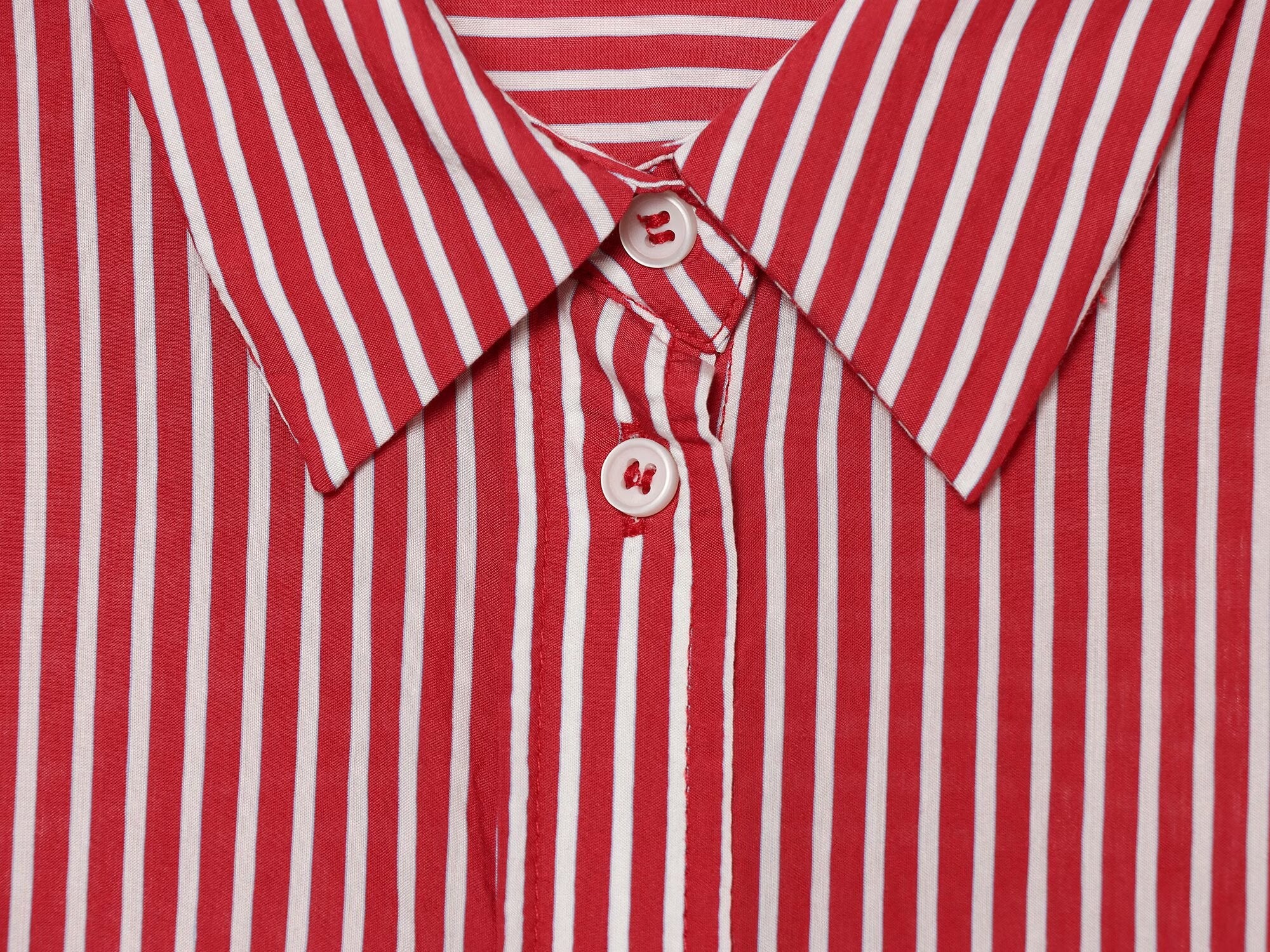 Women's patchwork cuffs loose striped shirt