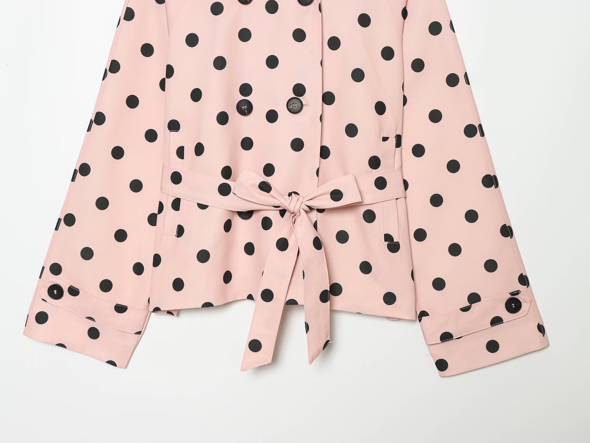 Women's standing collar polka dot windbreaker Coat