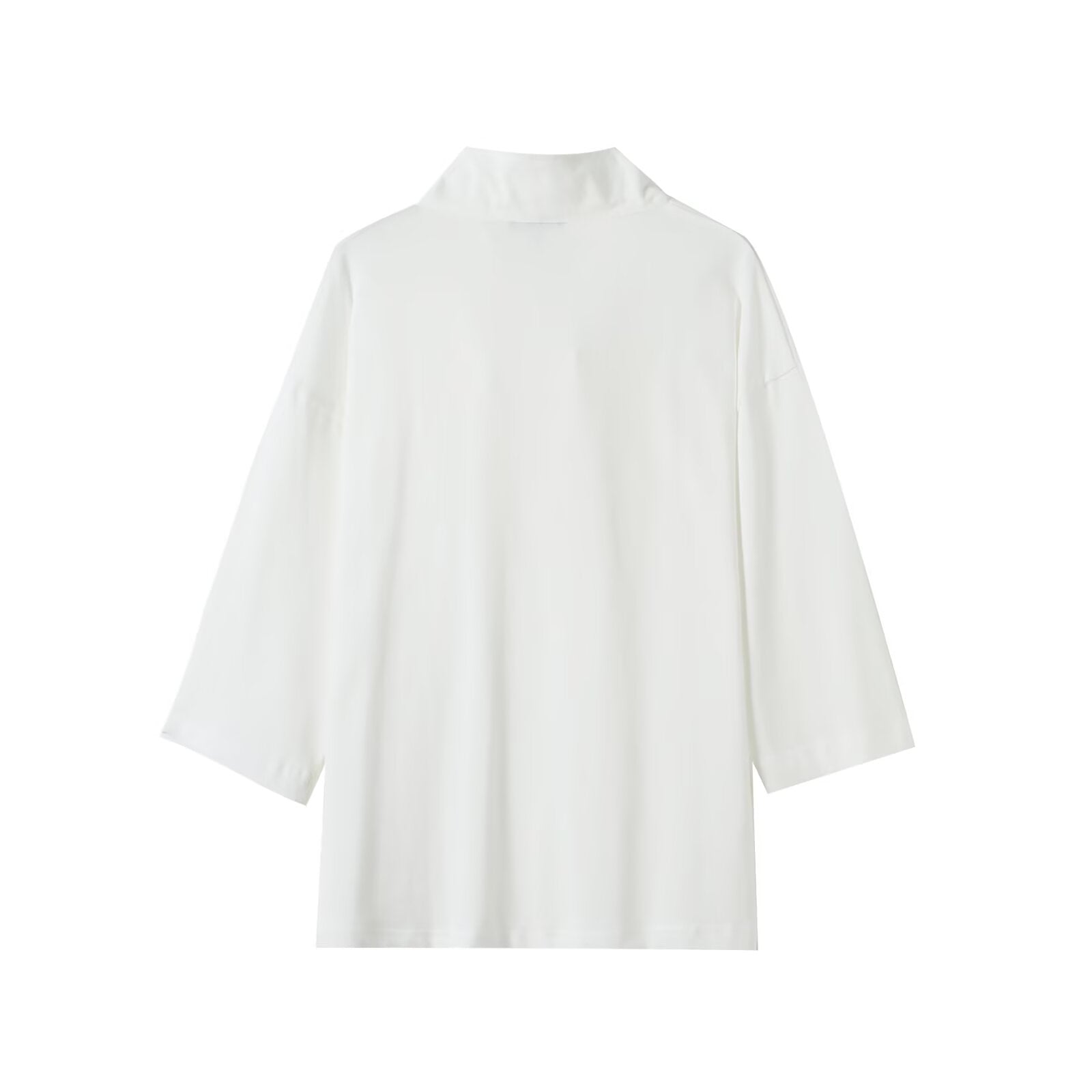 Women's new fashion white high neck nine quarter sleeved shirt