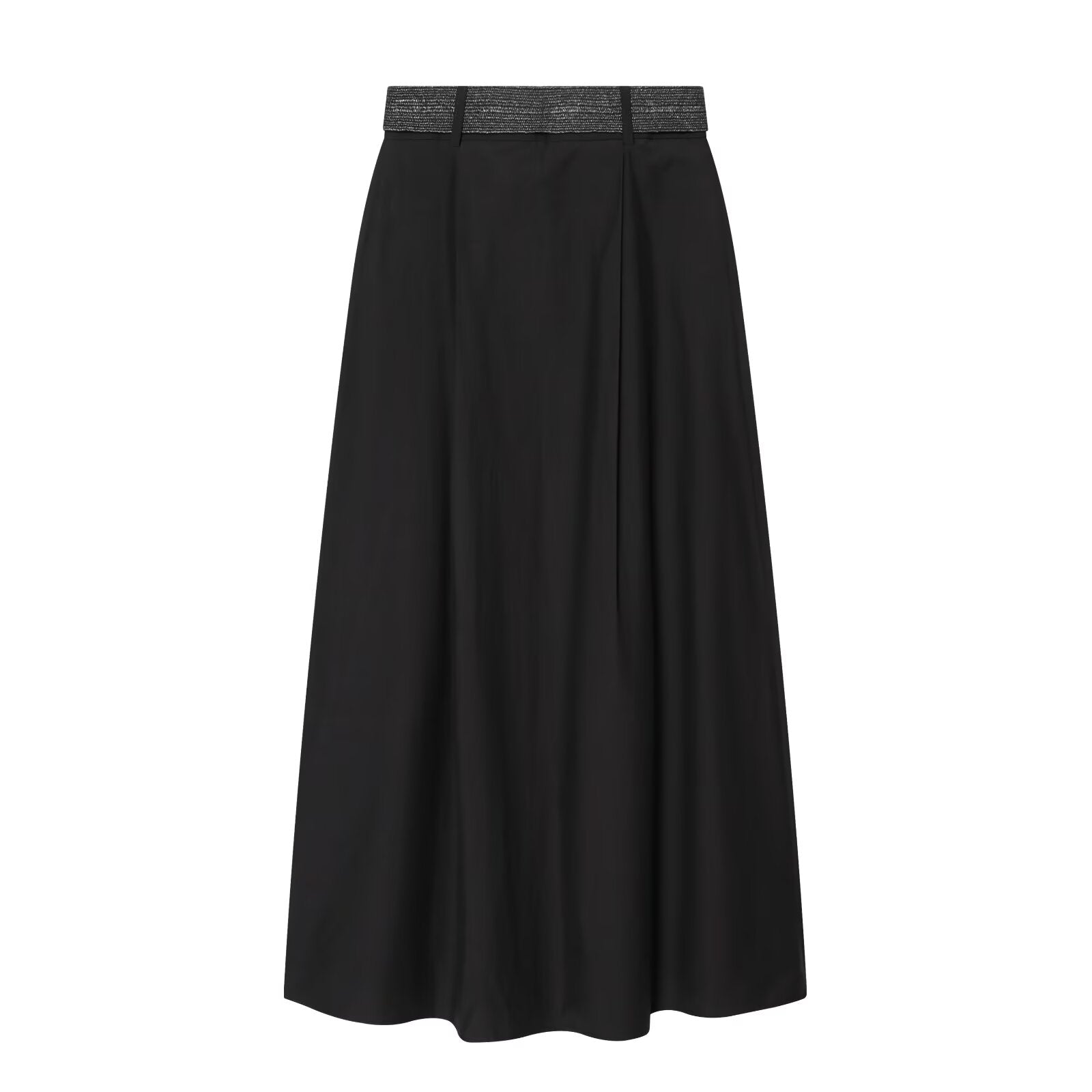 Women's With Belt High Waist Midi Skirt