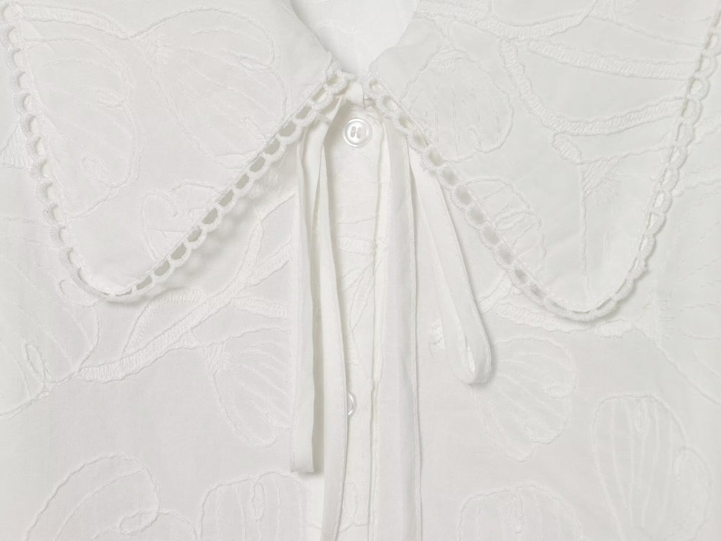 Women's Small Round Lapel Lace up Shirt