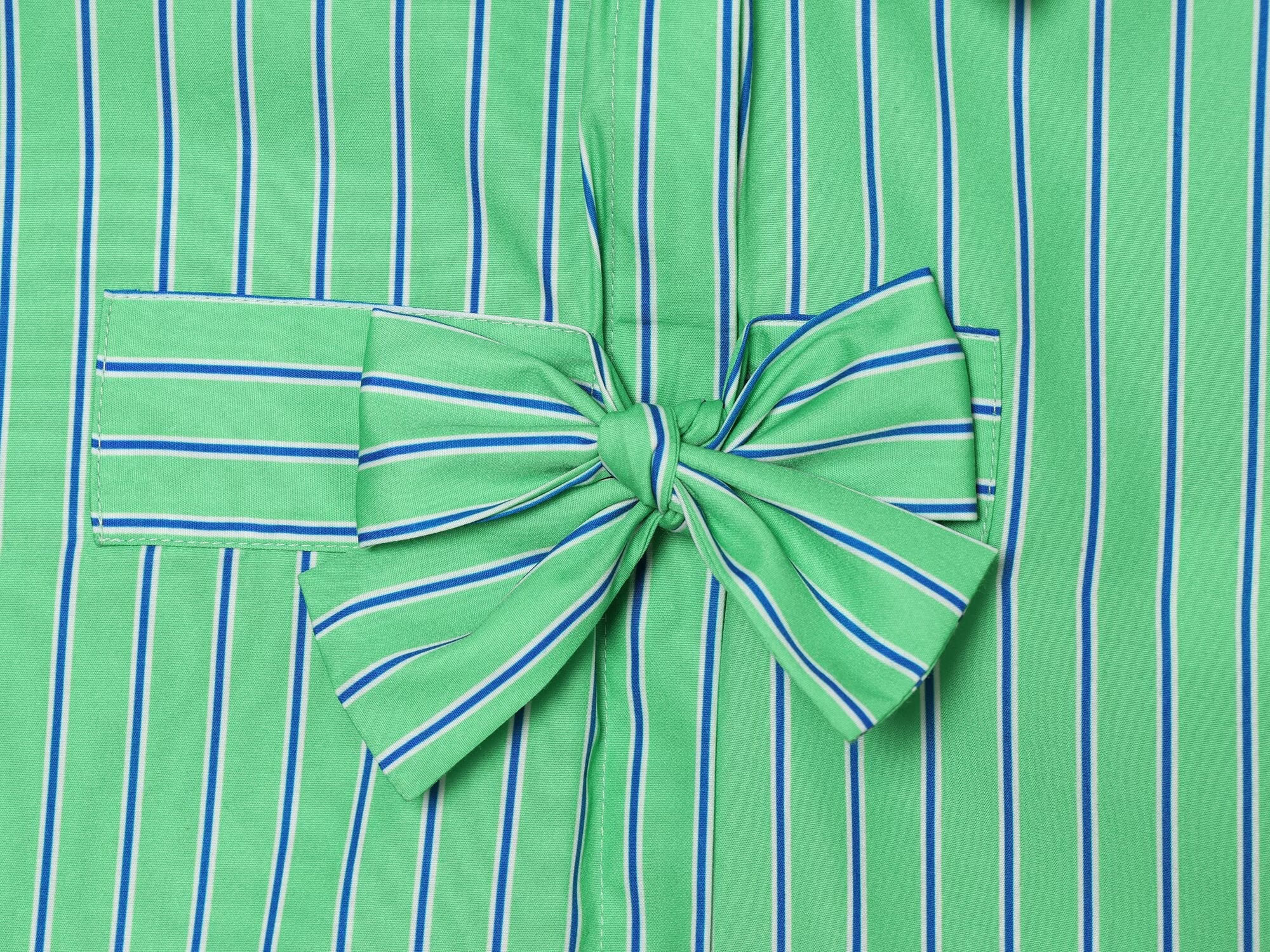 Women's bow decoration striped sleeveless shirt