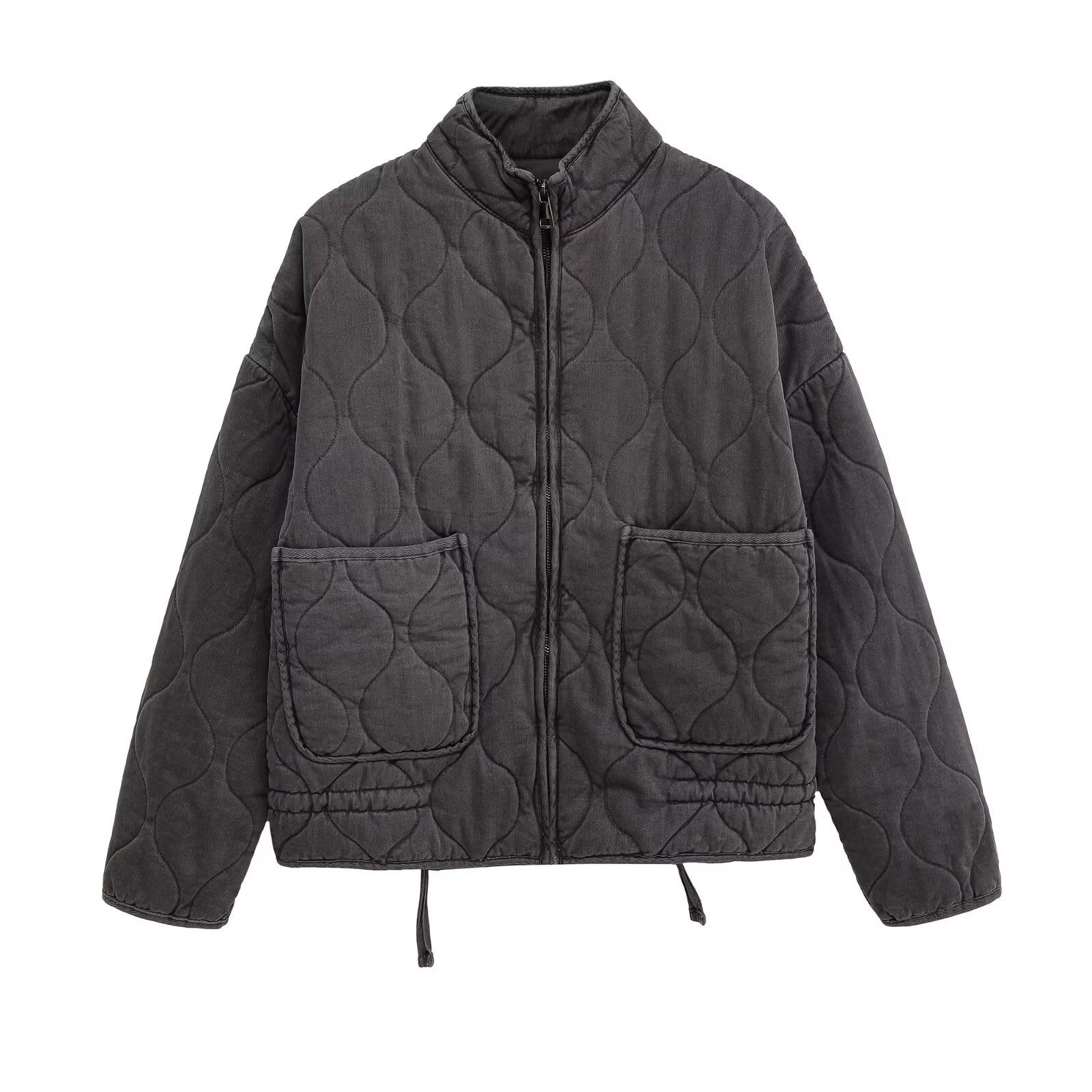 Women's winter loose warm standing collar cotton Coat