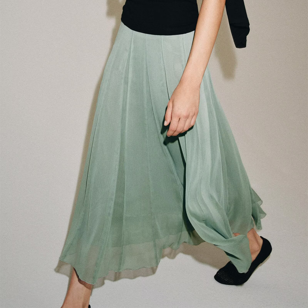 2026 Women's casual draped MIDI skirt