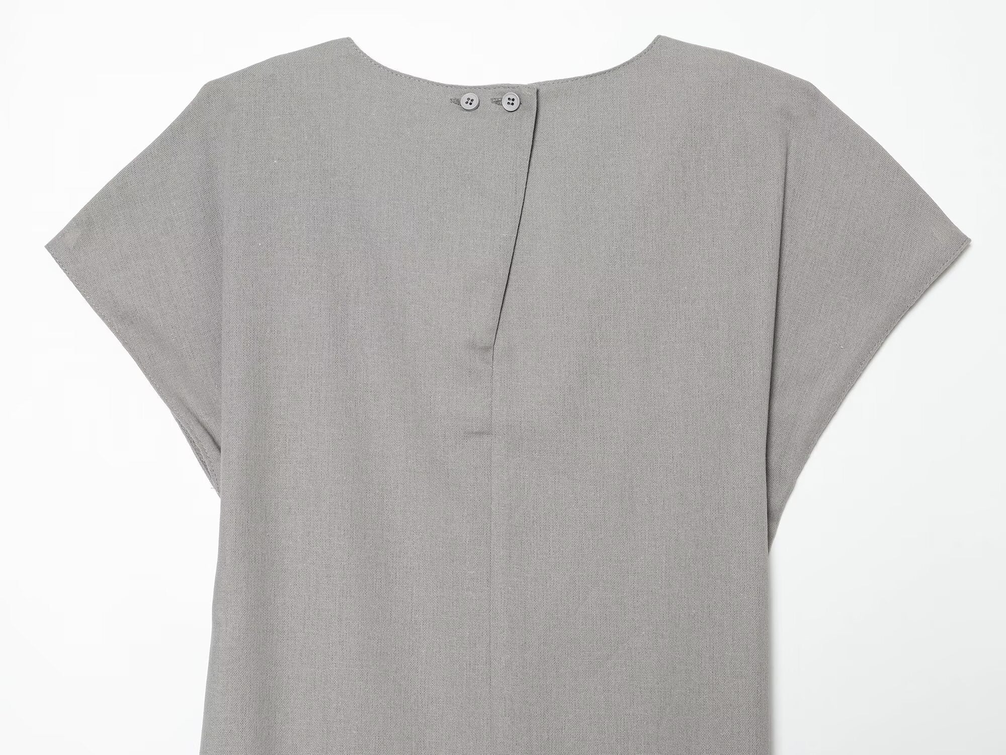 Women's O Neck linen blended MIDI dress