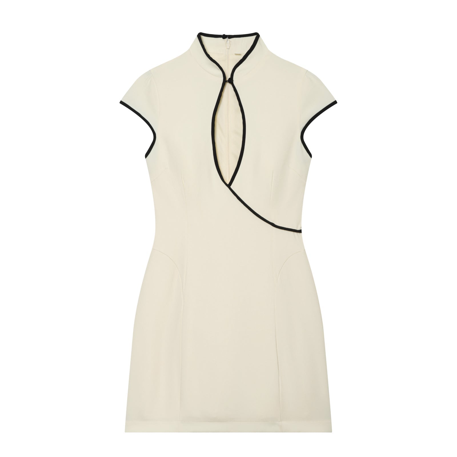 Women's contrasting color trimmed mini dress