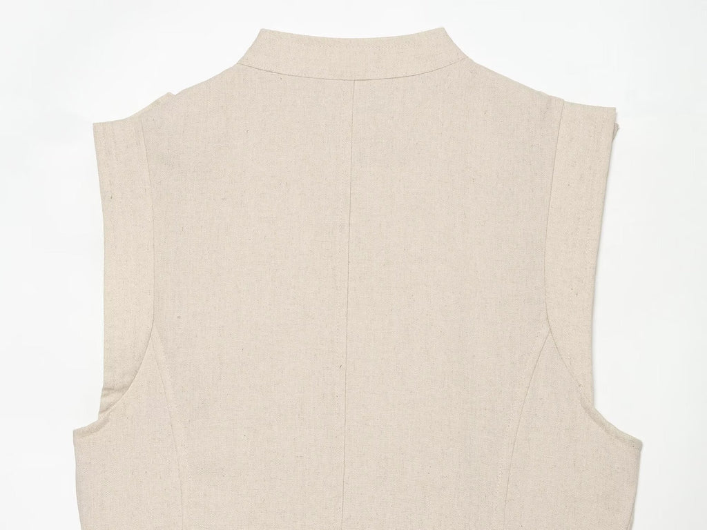 Women's rope knot linen blend mini dress