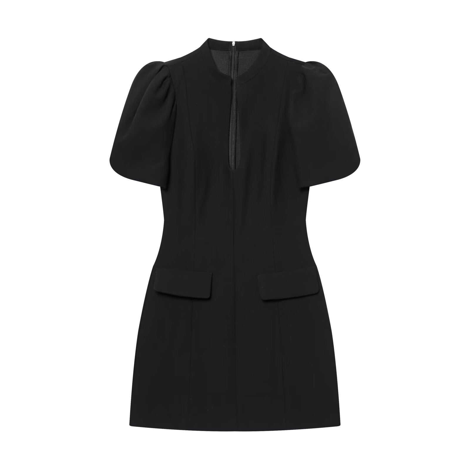 Women's O-Neck bubble sleeve mini dress