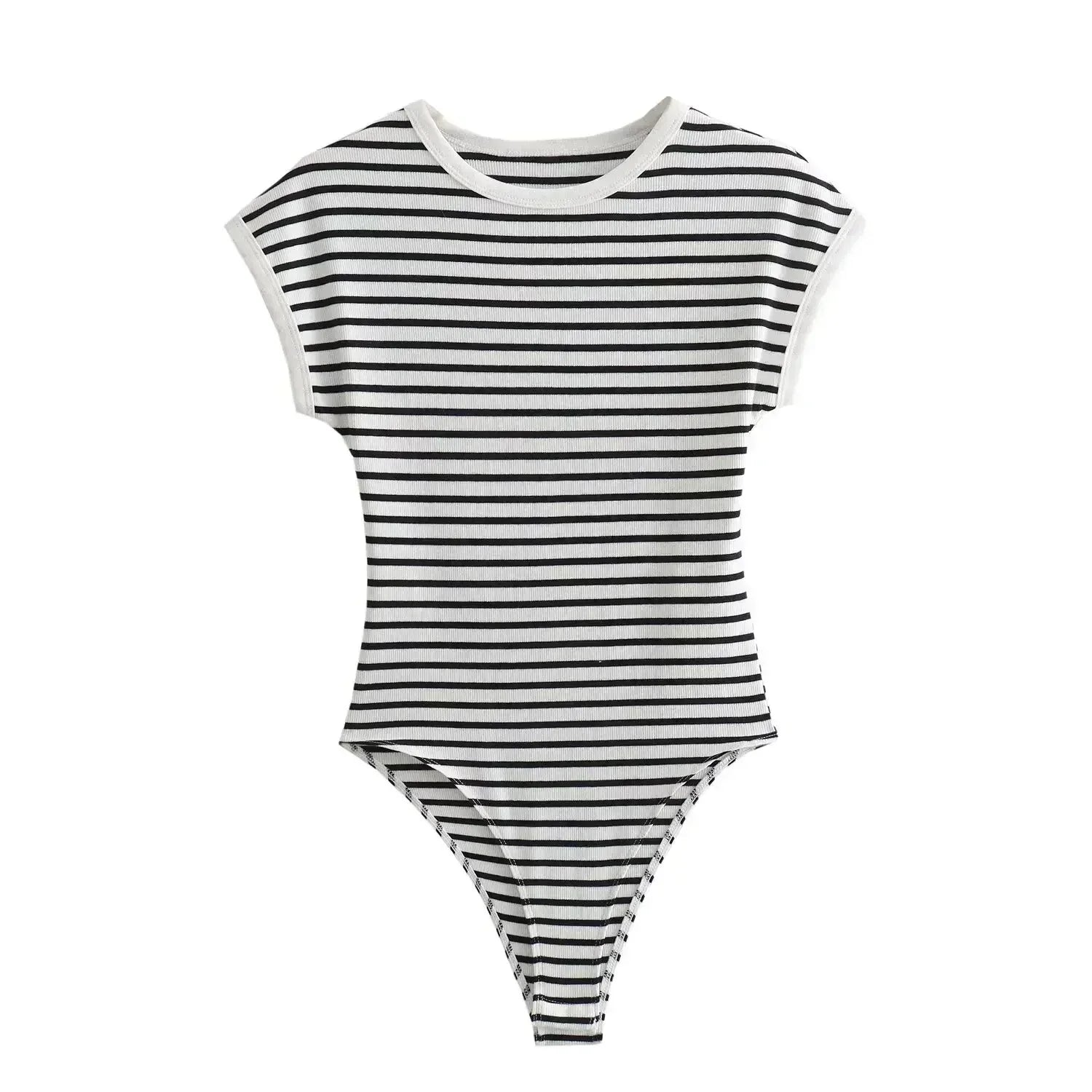 2026 Women's New Chic Fashion Multi Color Slim O Neck Ribbed Knitted jumpsuit Retro Short sleeved Women's Short jumpsuit