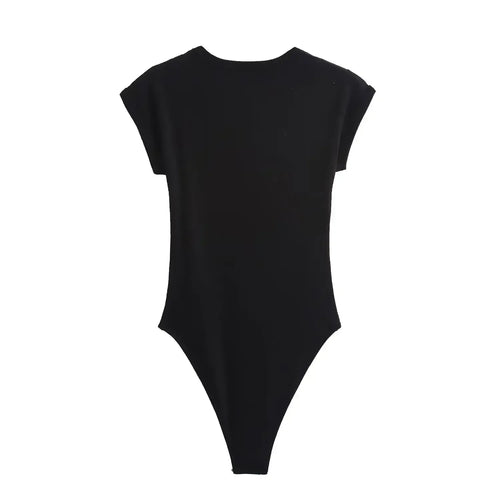 2026 Women's New Chic Fashion Multi Color Slim O Neck Ribbed Knitted jumpsuit Retro Short sleeved Women's Short jumpsuit
