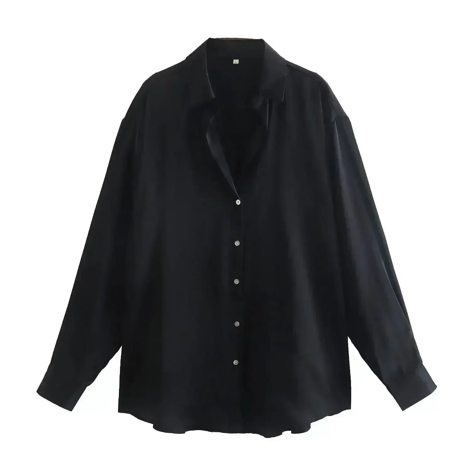 Women 2026 New Fashion Flowy Satin Loose Shirts Blouses Vintage Long Sleeve Button-up Female Shirts Chic Tops
