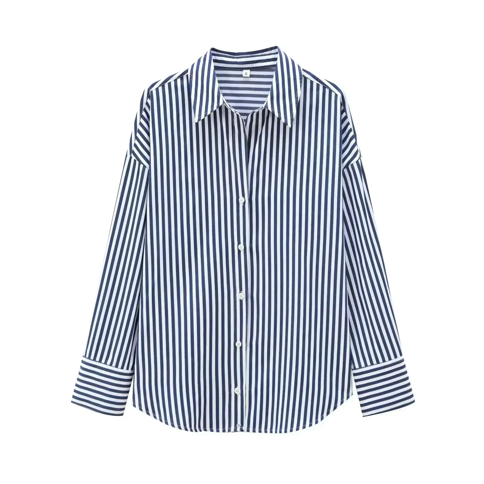 Women's 2026 New Fashion Loose Basic Style Casual Poplin Shirt Retro Long Sleeve Button up Women's Shirt Unique Top