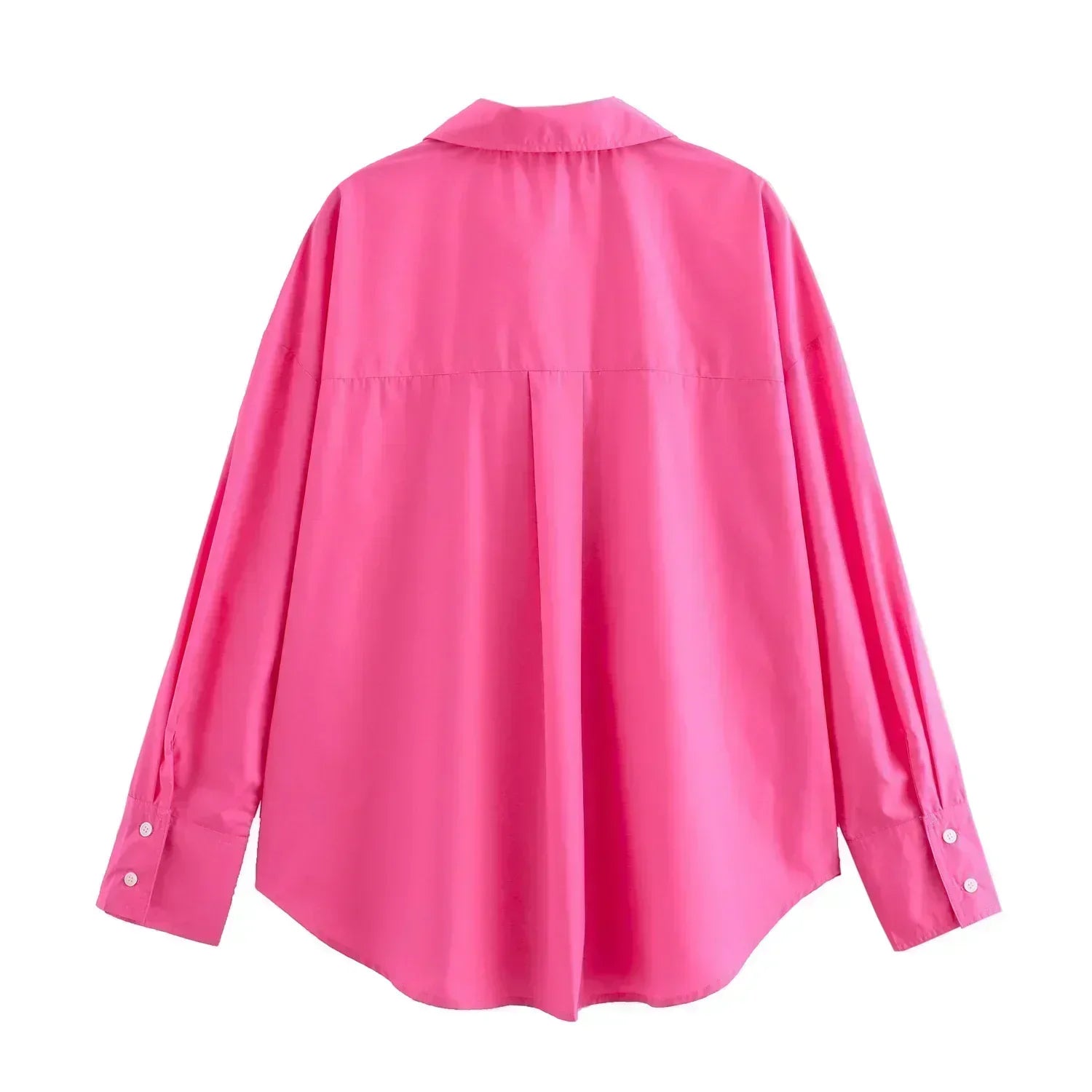 Women's 2026 New Fashion Loose Basic Style Casual Poplin Shirt Retro Long Sleeve Button up Women's Shirt Unique Top