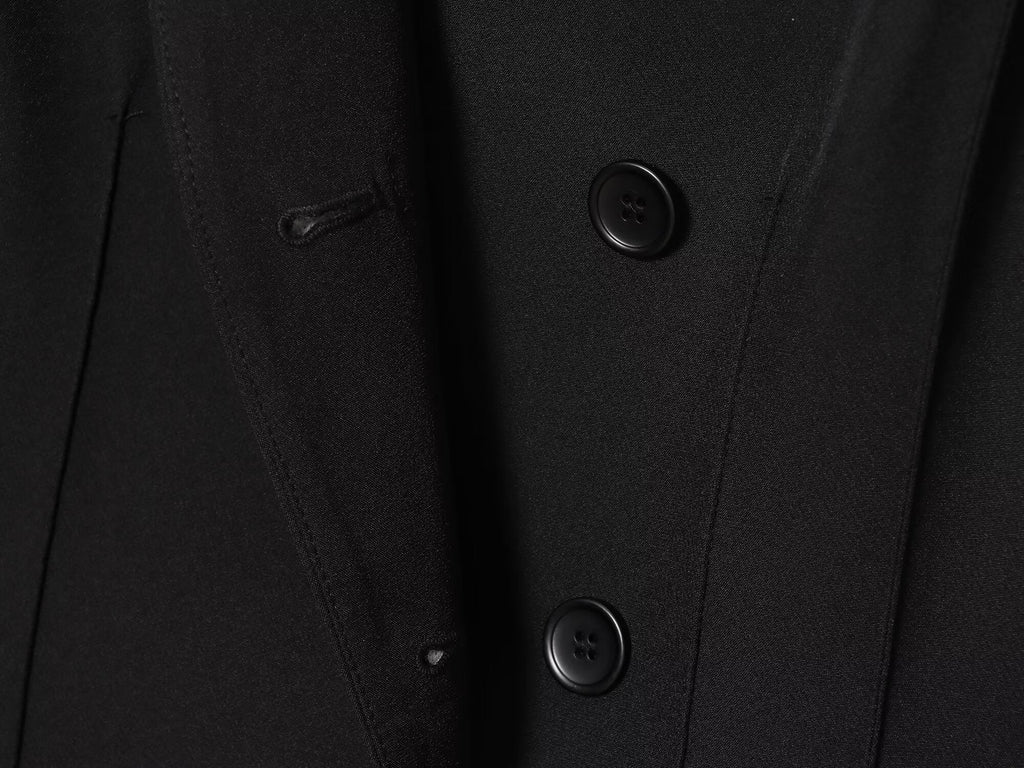 suit Women's 2 pieces Women's black slim stand collar Blazer Coat+Pants