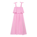 Women's bow decoration poplin MIDI dress