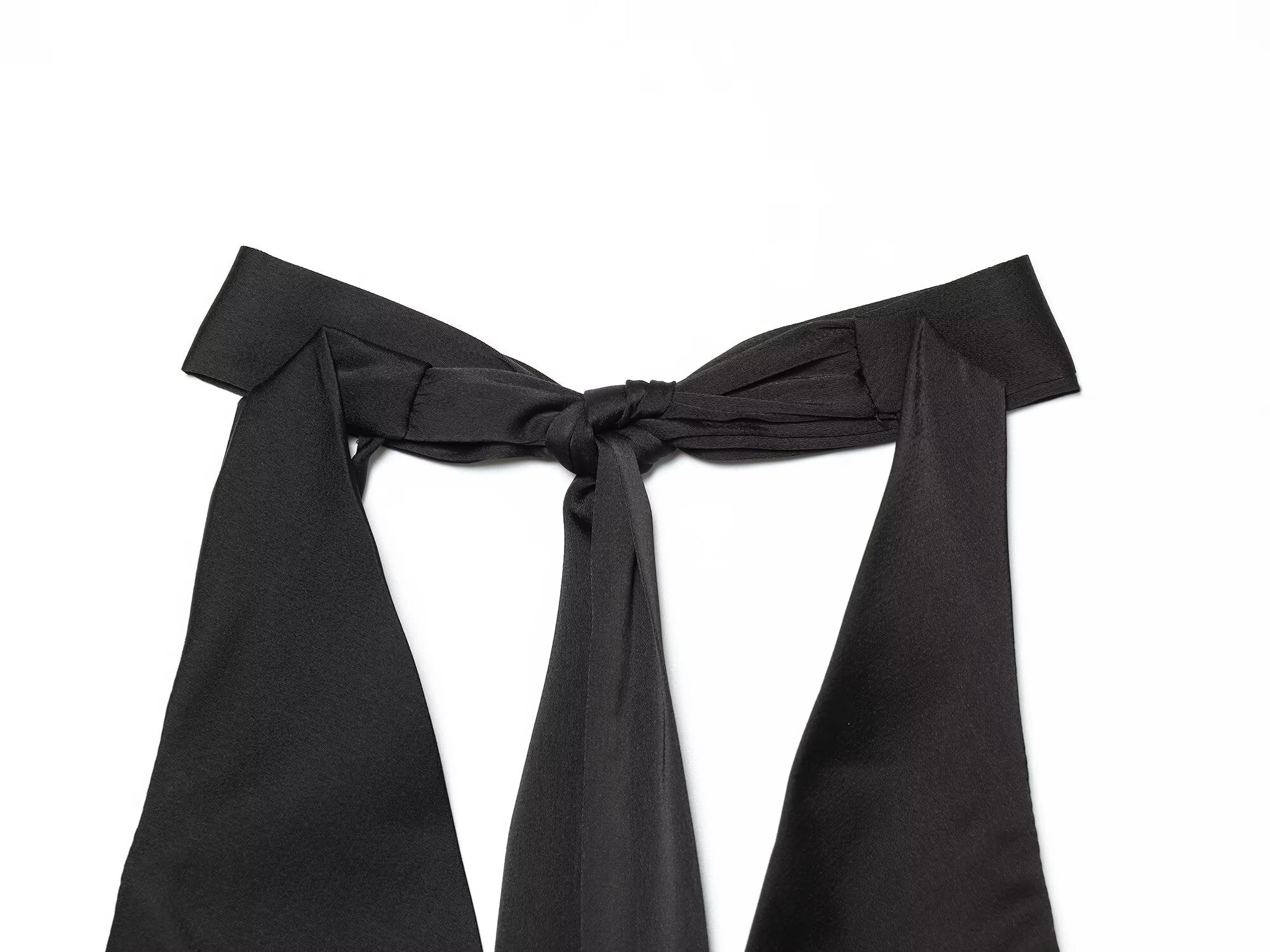 Women's satin textured halter neck dress