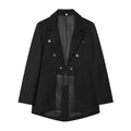 Women's asymmetrical hem Wool blend Blazer Coat