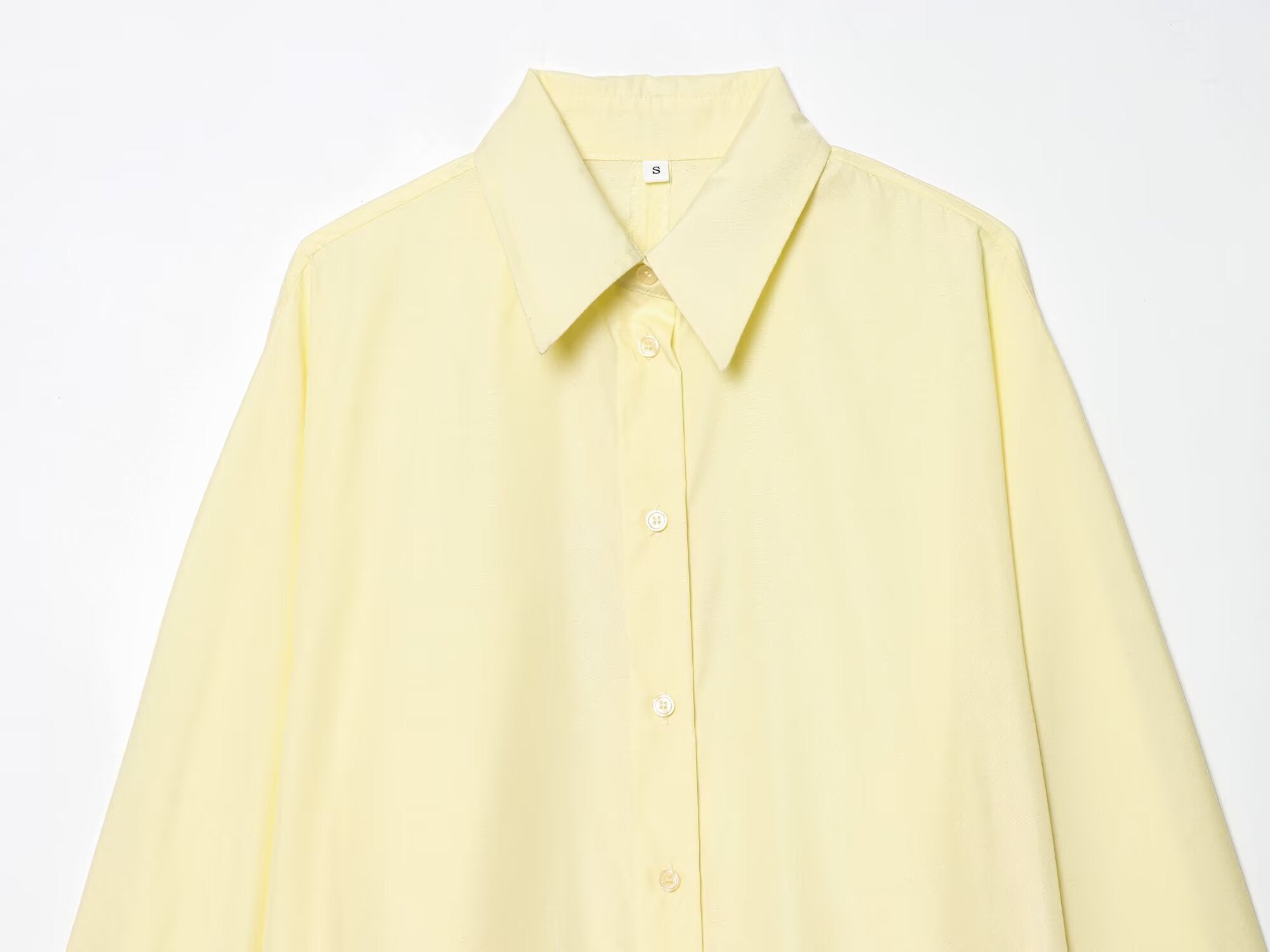 Women's loose single breasted poplin shirt