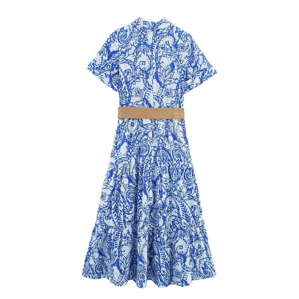 Women's With Belt embroidered dress