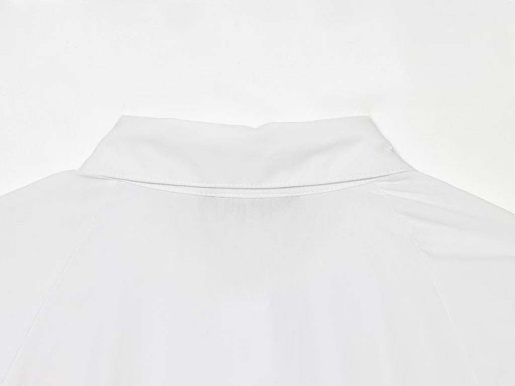Women's skirt style hem bubble sleeve shirt