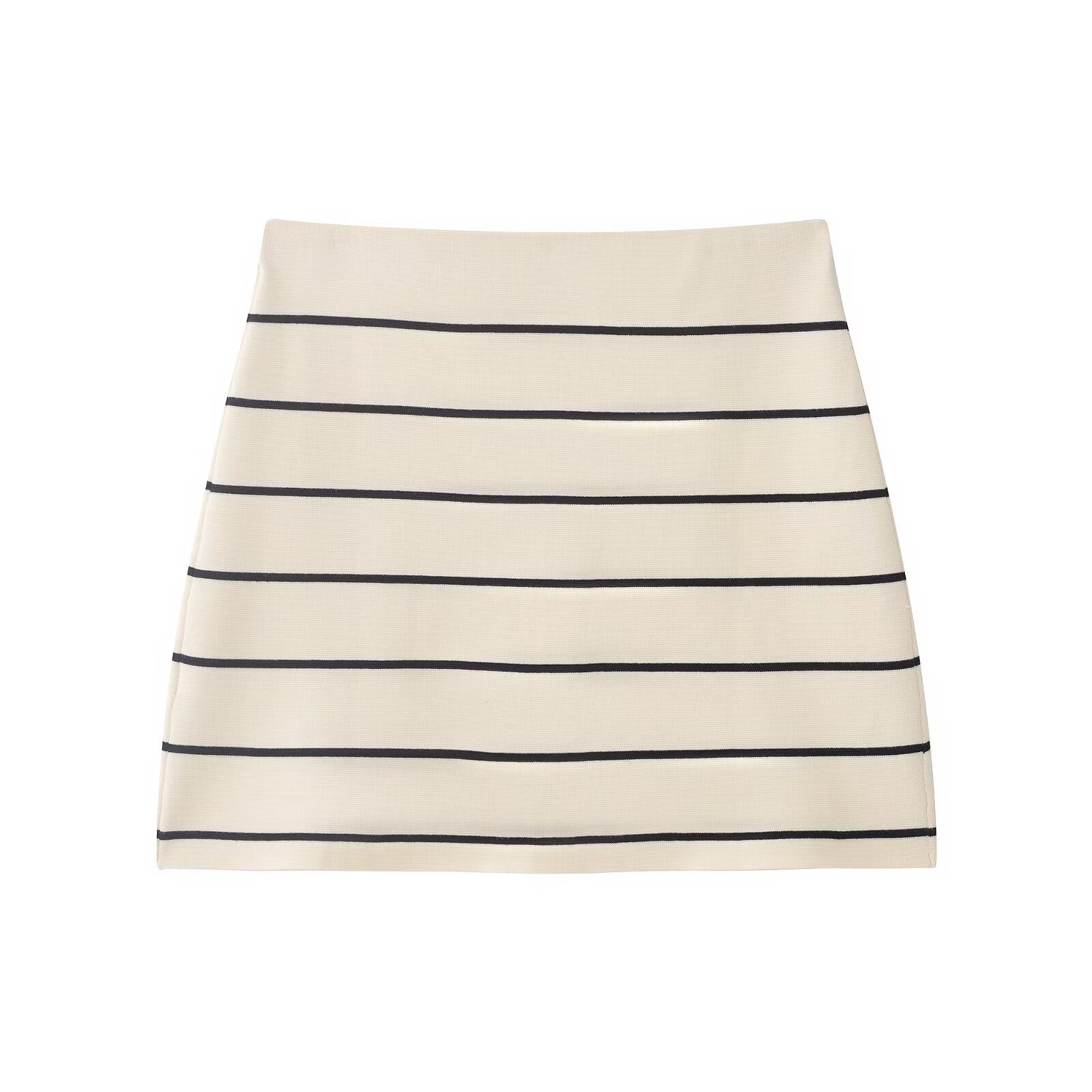 suit Women's 2 pieces striped short sleeved knitted Coat+Skirts