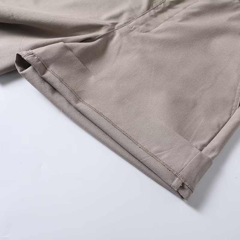 Women's casual straight linen blended shorts